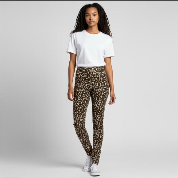 Free People Leopard Cheetah Size 24 Skinny Jeans - Picture 2 of 5